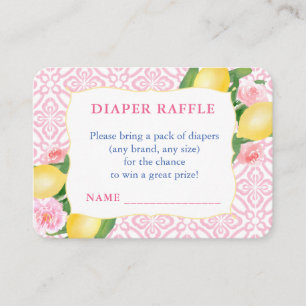 Carte D'accompagnement Ticket de tombola Baby Shower Filles aux citrons r