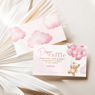 Carte D'accompagnement Ticket de tombola couche ours en peluche ballons r