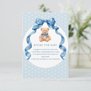 Carte D'accompagnement Ticket de tombola couche ours en peluche bleu