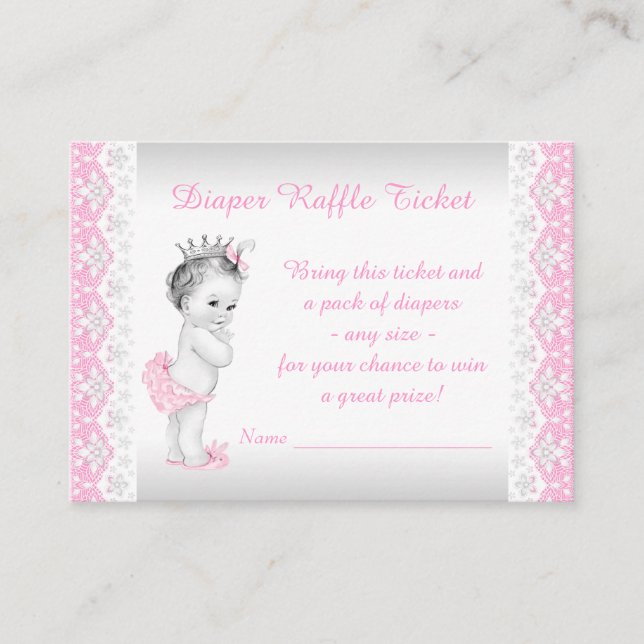 Carte D'accompagnement Ticket de tombola couche princesse (Devant)