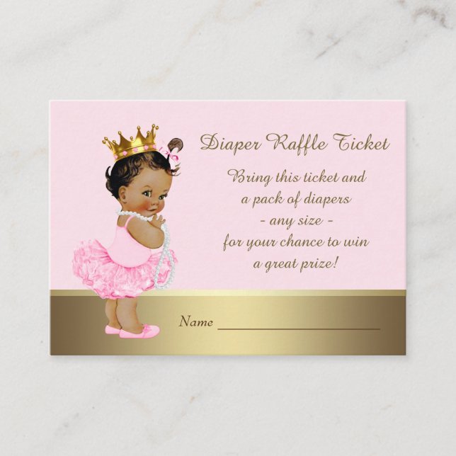Carte D'accompagnement Ticket de tombola couche princesse ethnique (Devant)