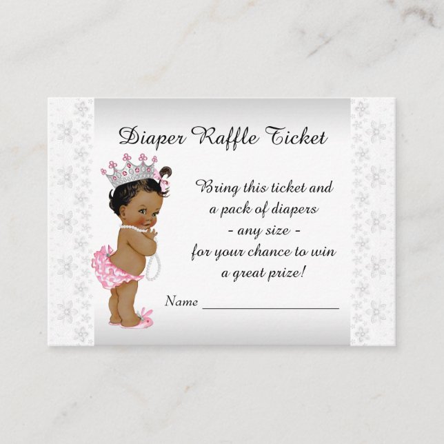 Carte D'accompagnement Ticket de tombola couche princesse ethnique (Devant)