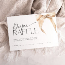 Ticket de tombola de couche bébé Shower avec un nœ