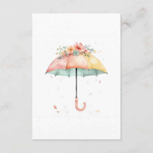 Carte D'accompagnement Ticket de tombola de couche Floral Umbrella Insert (Devant)