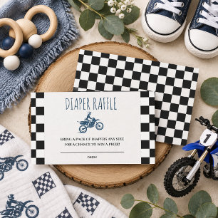 Carte D'accompagnement Ticket de tombola de couche pour Baby Shower Dirt 