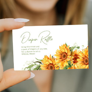 Carte D'accompagnement Ticket de tombola de couche pour baby shower éléga