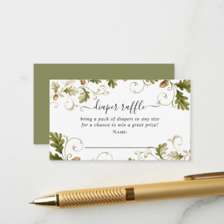 Carte D'accompagnement Ticket de tombola de couche pour Baby Shower Feuil