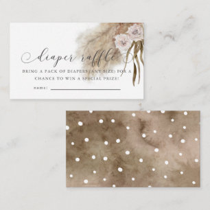 Carte D'accompagnement Ticket de tombola de couche pour Baby Shower Herbe