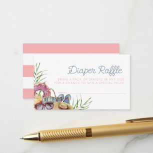 Carte D'accompagnement Ticket de tombola de couche pour Baby Shower Pink