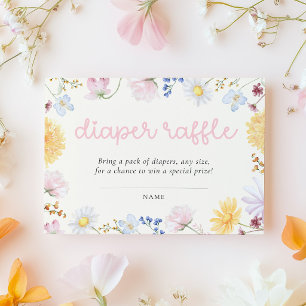 Carte D'accompagnement Ticket de tombola de couche pour Baby Shower Wildf