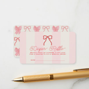 Carte D'accompagnement Ticket de tombola de couche pour bébé avec ruban r