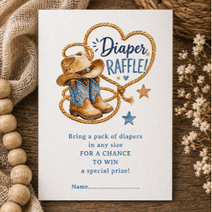 Carte D'accompagnement Ticket de tombola de couche pour bébé cow-boy Howd