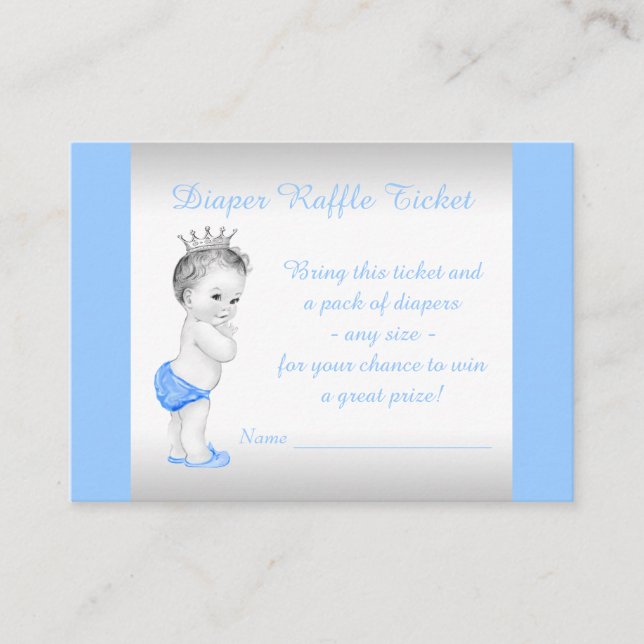 Carte D'accompagnement Ticket de tombola de couche pour bébé garçon (Devant)