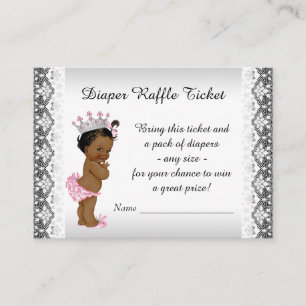 Carte D'accompagnement Ticket de tombola de couche pour bébé princesse et