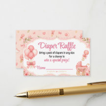 Ticket de tombola de couche pour fille Pop the Bal