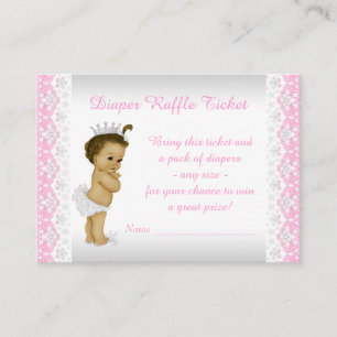 Carte D'accompagnement Ticket de tombola de couche Princesse Rose
