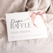 Ticket de tombola de couche Rose Bow Blush Baby Sh