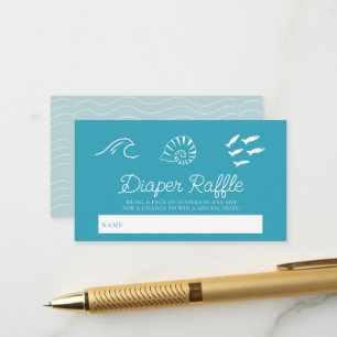 Carte D'accompagnement Ticket de tombola de couche Sea You Soon Baby Blue
