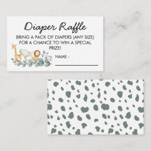 Carte D'accompagnement Ticket de tombola de couches pour Baby Shower sur