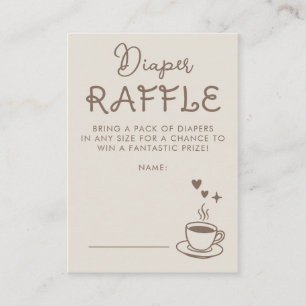 Carte D'accompagnement Ticket de tombola de couches pour café Espresso Ba