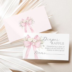 Carte D'accompagnement Ticket de tombola Lange rose Coquette à nœud flora