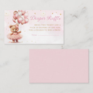 Carte D'accompagnement Ticket moderne Boho rose Teddy Bear Diaper Raffle