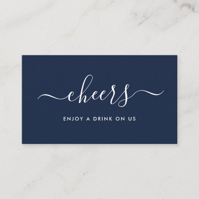 Carte D'accompagnement Ticket pour Boissons Gratuites Simple Script - Ble (Devant)