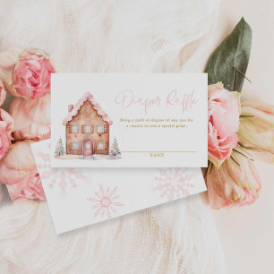 Carte D'accompagnement Ticket Raffle Pink Girl Christmas Diaper