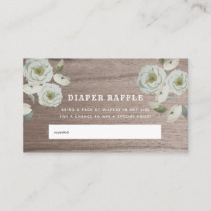 Carte D'accompagnement Ticket rose et Baby shower de bois
