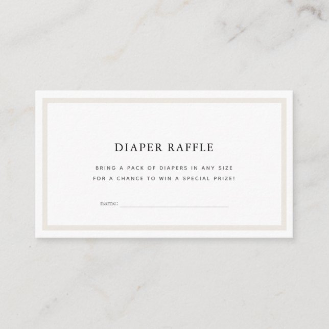Carte D'accompagnement Ticket simple Baby shower blanc de rabat (Devant)
