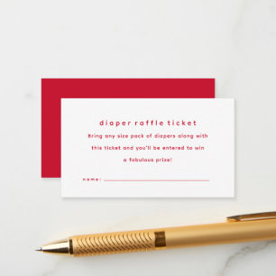 Carte D'accompagnement Ticket simple rouge pour jeu de laperons à la baby