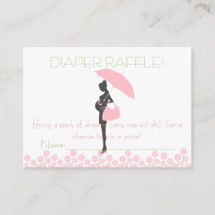 Carte D'accompagnement Tickets à rabat Silhouette Baby shower rose