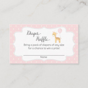 Carte D'accompagnement Tickets au Baby shower de la Girafe rose