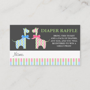 Carte D'accompagnement Tickets de jacquet et de girl Giraffe Déchets