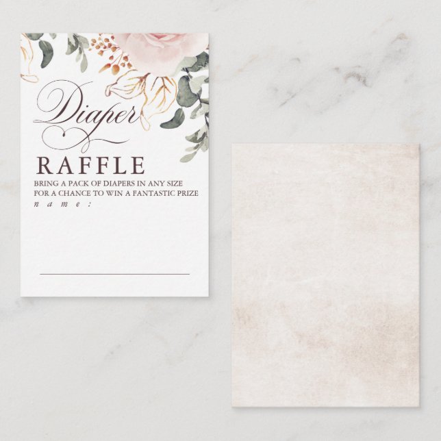 Carte D'accompagnement Tickets De Jeu De Raffle De Fleurs D'Ombre Terre (Devant / Derrière)