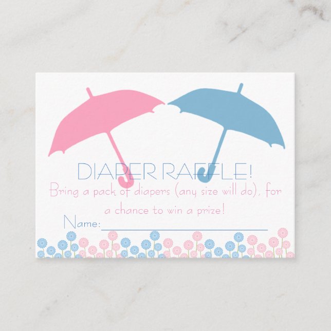 Carte D'accompagnement Tickets de rabat à parapluie Baby shower Twins (Devant)