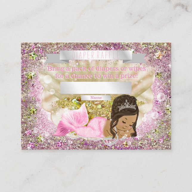 Carte D'accompagnement Tickets de rousseur de Baby shower de sirène ethni (Devant)