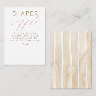 Carte D'accompagnement Tickets de tombola de couches rose beige blanc Bab