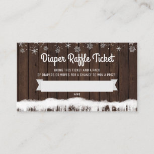 Carte D'accompagnement Tickets rougeâtres de la couche de neige rustique