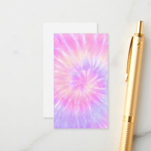 Carte D'accompagnement Tiedye Pastel Rainbow Spirale Hippie Tie Dye