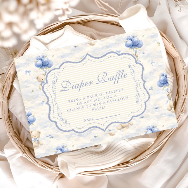 Carte D'accompagnement Tigre en Ballon Myrtille Couche Toile Raffle (Créateur téléchargé)