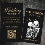 Carte D'accompagnement Til Death Site Mariage gothique QR Code RSVP<br><div class="desc">Découvrez l'enchantement du site Mariage gothique Til Death QR Code RSVP Enclume Card, un ajout exquis à votre papeterie mariage. La carte présente un thème mariage de conte de fées noir doré, mêlant élégance gothique victorienne et touche de mystique romantique. L'élégant script et le style sophistiqué véhiculent un sentiment de...</div>