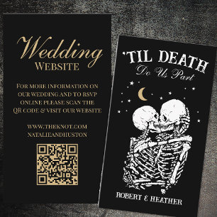Carte D'accompagnement Til Death Site Mariage gothique RSVP QR Code