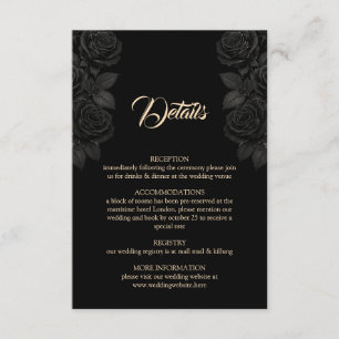 Carte D'accompagnement Till Death Do Us Part Black Rose Détails Mariage
