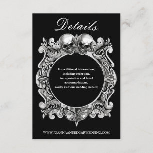 Carte D'accompagnement Till Death Gothic Skuls Monogramme Mariage
