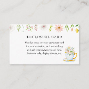 Carte D'accompagnement Time for Tea Whimsical Fleur sauvage Encape Card