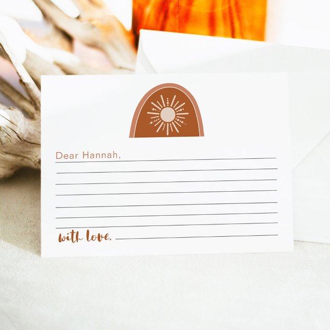 Carte D'accompagnement TINLEY Boho Rainbow 1er Birthday Time Capsule Card (Créateur téléchargé)