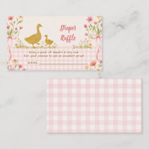 Carte D'accompagnement Tir au Nounours Bébé Fille Floral Rose Fête de Nai