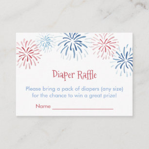 Carte D'accompagnement Tir de feux d'artifice rouge blanc bleu Fête bébé 