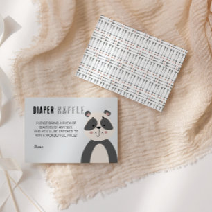 Carte D'accompagnement Tirage au sort bébé panda gris doux neutre